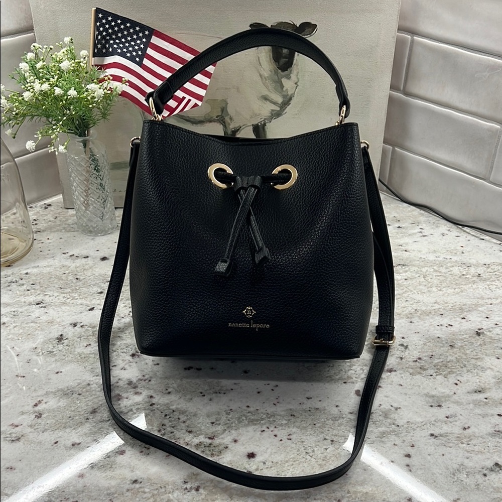Nanette Lepore Loraine Crossbody Drawstring Bucket - Picture 1 of 7